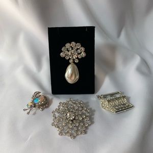 BUNDLE Vintage Old Fashioned Crystal Pins